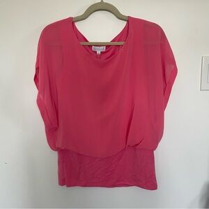 NWT Joseph A Woman Small Blouse Pink Draped JA104383SG 2015 Boho Barbiecore